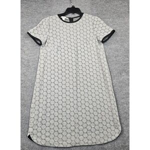 Wisp Womens Grey Textured Honeycomb Knit Shift Dress Short Sleeve Size 10